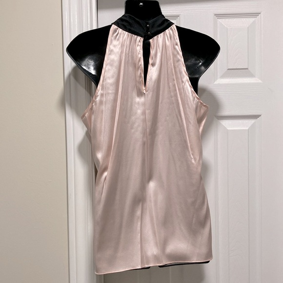 NWOT - Caché Pink Silk Sleeveless Halter Blouse Black Rhinestone Collar - Sz L* - Picture 11 of 15